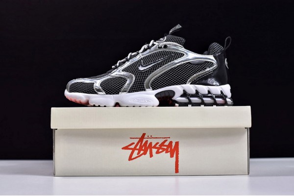 Stussy x Nike Air Zoom Spiridon Caged 2 Black Silver CU1854-001