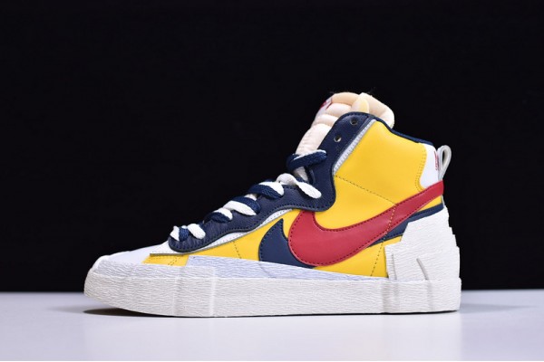 Sacai x Nike Blazer Mid Maize Navy Blue Red Yellow BV0072-700