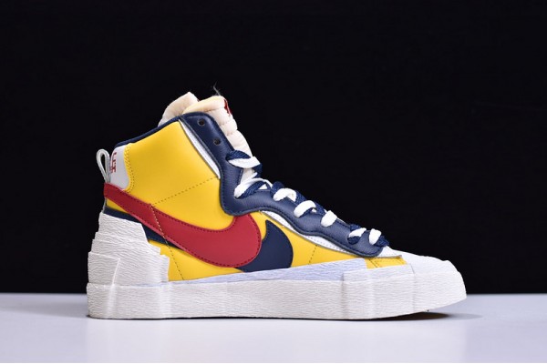 Sacai x Nike Blazer Mid Maize Navy Blue Red Yellow BV0072-700