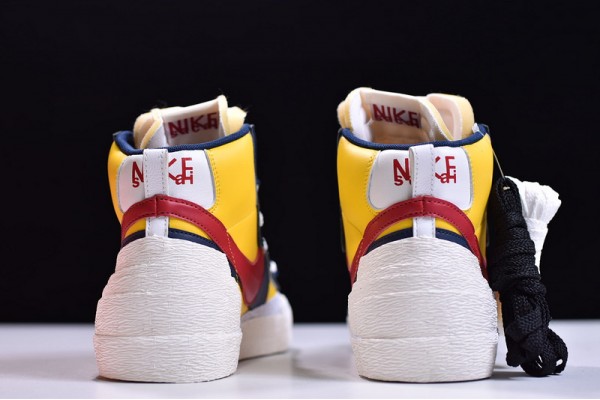 Sacai x Nike Blazer Mid Maize Navy Blue Red Yellow BV0072-700