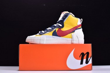 Sacai x Nike Blazer Mid "Maize Navy" Blue Red Yellow BV0072-700