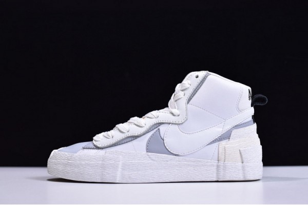 Sacai x Nike Blazer Mid White Grey Triple White BV0072-100