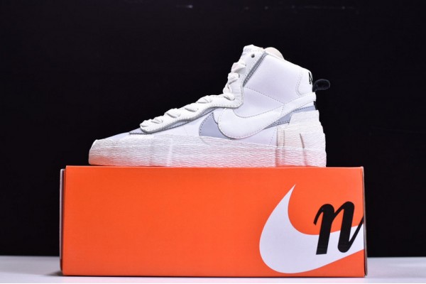 Sacai x Nike Blazer Mid White Grey Triple White BV0072-100