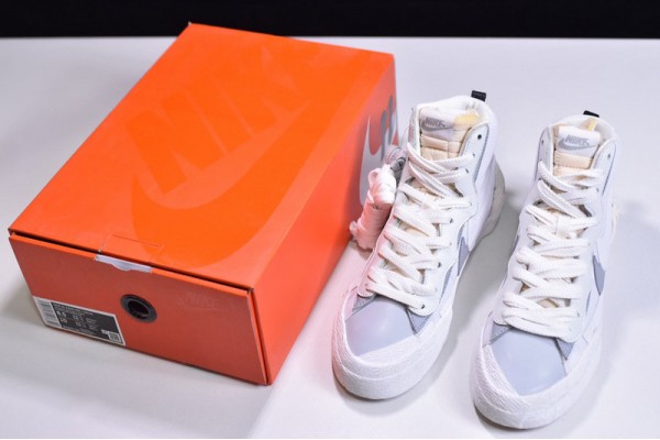 Sacai x Nike Blazer Mid White Grey Triple White BV0072-100