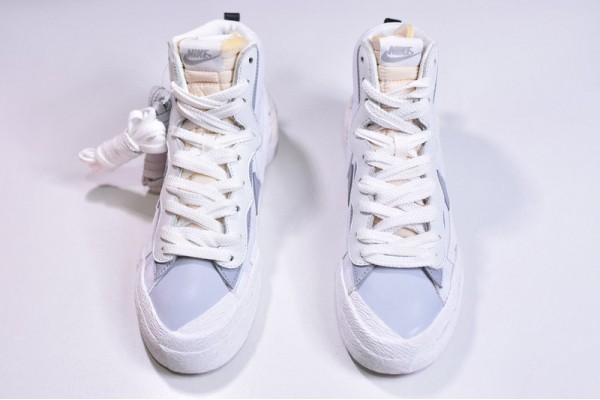 Sacai x Nike Blazer Mid White Grey Triple White BV0072-100