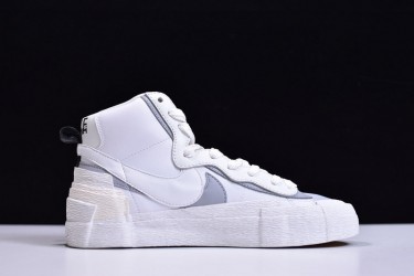 Sacai x Nike Blazer Mid "White Grey" Triple White BV0072-100