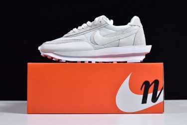 Sacai x Nike LVD Waffle Daybreak "White Nylon" Triple White BV0073-101