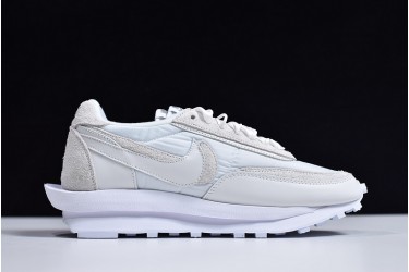 Sacai x Nike LVD Waffle Daybreak "White Nylon" Triple White BV0073-101