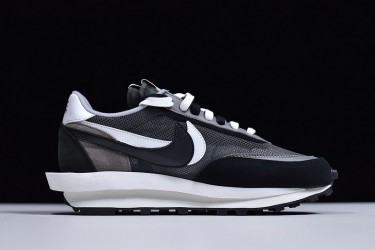 Sacai x Nike LVD Waffle Daybreak "Dark Grey" Black White BV0073-001