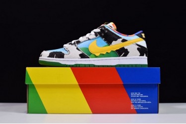 Ben Jerry x Nike SB Dunk Low "Chunky Dunky" Milk White Black Blue CU3244-100