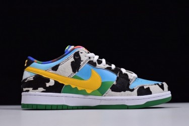 Ben Jerry x Nike SB Dunk Low "Chunky Dunky" Milk White Black Blue CU3244-100