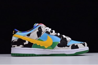 Ben Jerry x Nike SB Dunk Low "Chunky Dunky" Milk White Black Blue CU3244-100