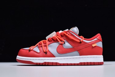 Off-White x Nike SB Dunk Low "University Red" Red Gray CT0856-600