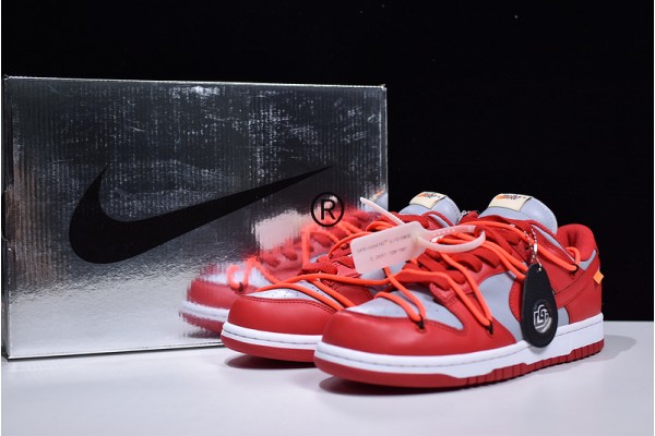 Off-White x Nike SB Dunk Low University Red Red Gray CT0856-600