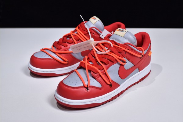 Off-White x Nike SB Dunk Low University Red Red Gray CT0856-600