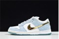 Sean Cliver x Nike SB Dunk Low Holiday Special Blue White Gold DC9936-100